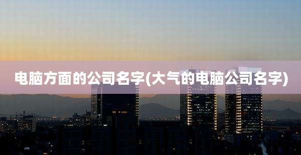 电脑方面的公司名字(大气的电脑公司名字)