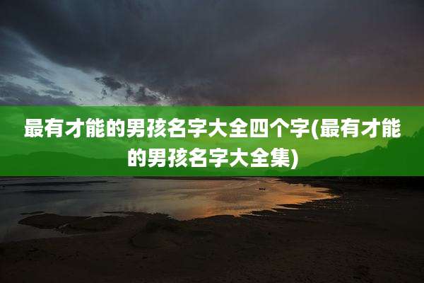 最有才能的男孩名字大全四个字(最有才能的男孩名字大全集)