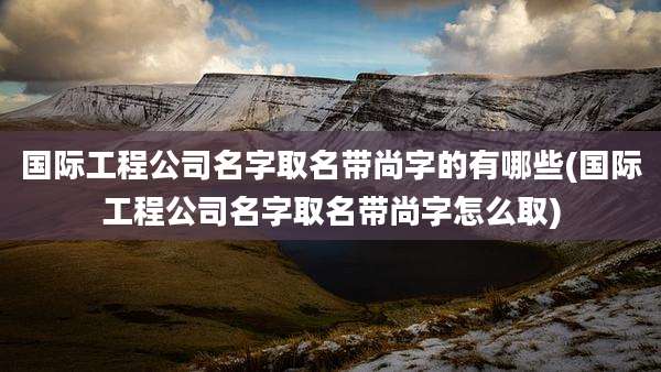 国际工程公司名字取名带尚字的有哪些(国际工程公司名字取名带尚字怎么取)