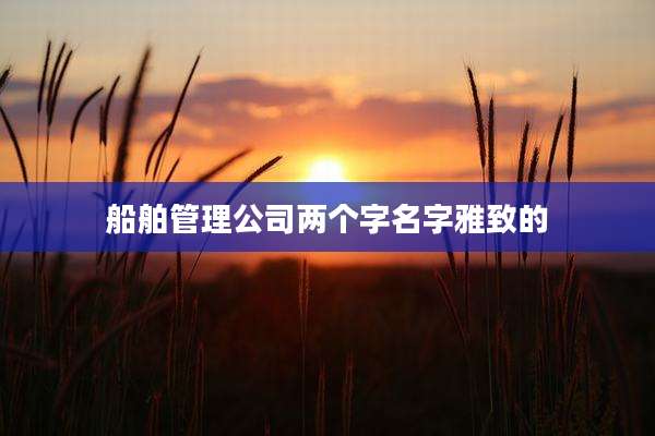船舶管理公司两个字名字雅致的