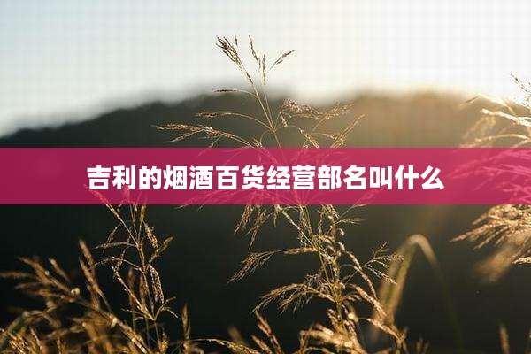 吉利的烟酒百货经营部名叫什么