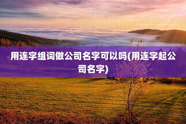 用连字组词做公司名字可以吗(用连字起公司名字)