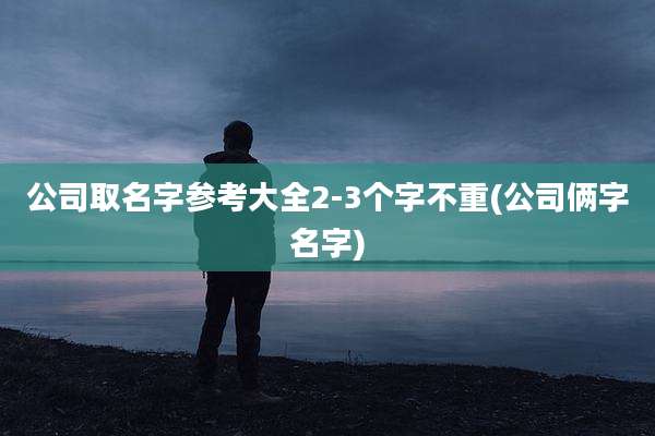 公司取名字参考大全2-3个字不重(公司俩字名字)