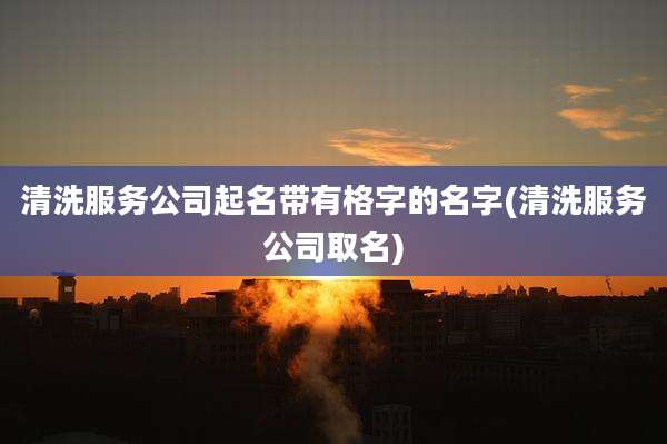 清洗服务公司起名带有格字的名字(清洗服务公司取名)