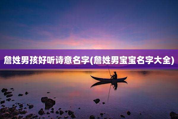 詹姓男孩好听诗意名字(詹姓男宝宝名字大全)