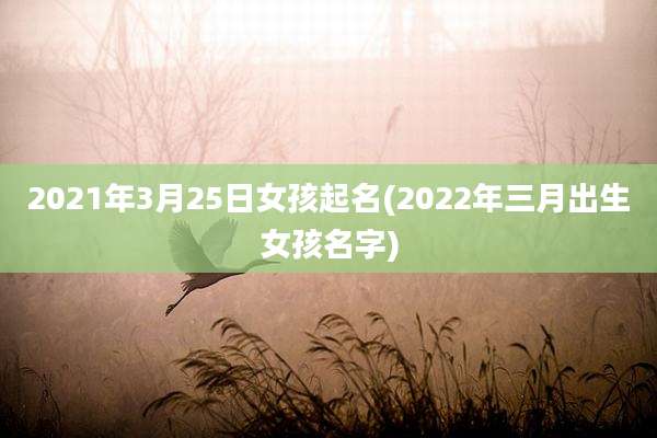 2021年3月25日女孩起名(2022年三月出生女孩名字)
