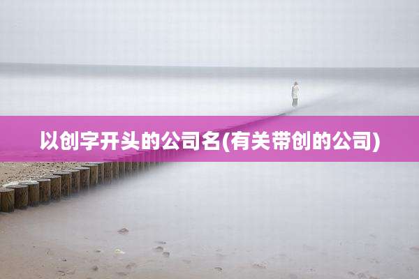 以创字开头的公司名(有关带创的公司)