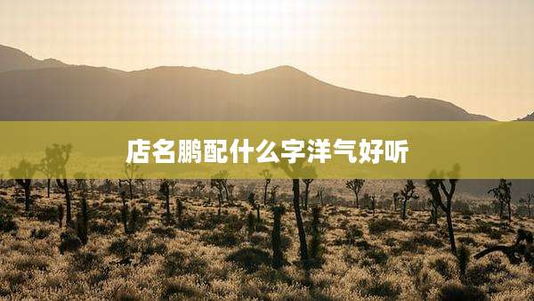 店名鹏配什么字洋气好听