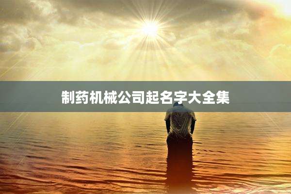 制药机械公司起名字大全集