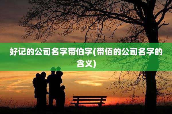 好记的公司名字带伯字(带佰的公司名字的含义)