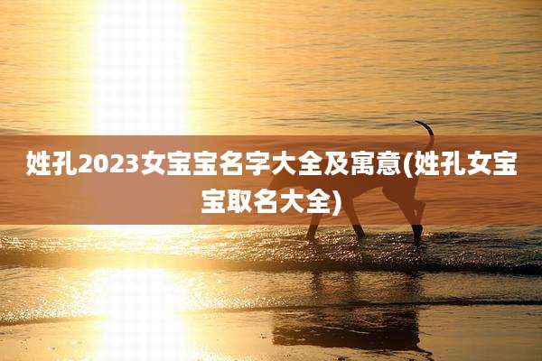 姓孔2023女宝宝名字大全及寓意(姓孔女宝宝取名大全)