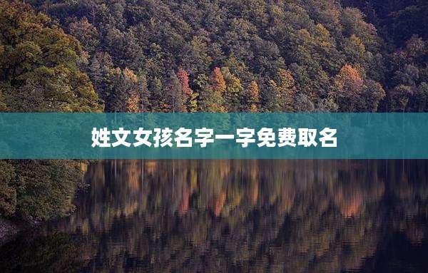 姓文女孩名字一字免费取名
