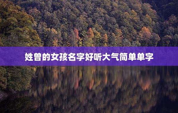 姓曾的女孩名字好听大气简单单字