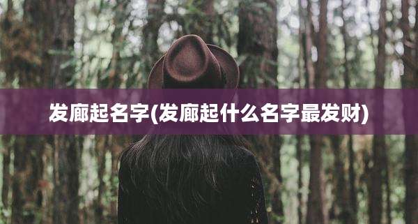 发廊起名字(发廊起什么名字最发财)