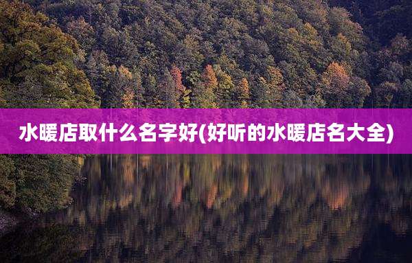 水暖店取什么名字好(好听的水暖店名大全)