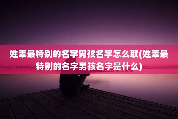 姓辜最特别的名字男孩名字怎么取(姓辜最特别的名字男孩名字是什么)