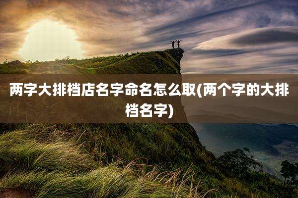 两字大排档店名字命名怎么取(两个字的大排档名字)
