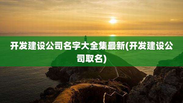 开发建设公司名字大全集最新(开发建设公司取名)