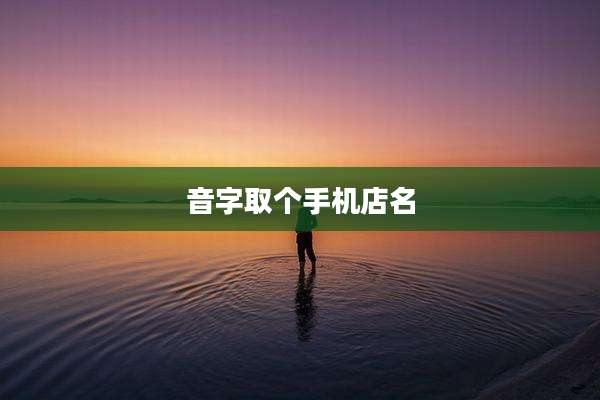 音字取个手机店名