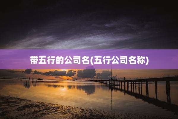 带五行的公司名(五行公司名称)