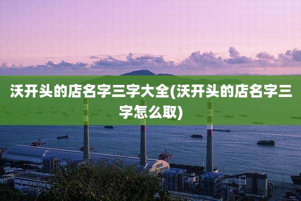 沃开头的店名字三字大全(沃开头的店名字三字怎么取)