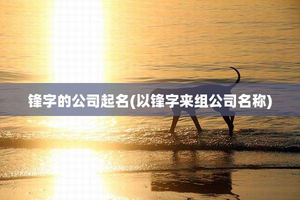 锋字的公司起名(以锋字来组公司名称)