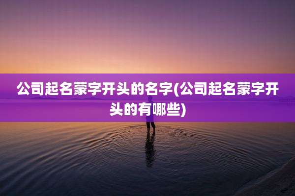 公司起名蒙字开头的名字(公司起名蒙字开头的有哪些)