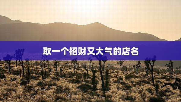 取一个招财又大气的店名
