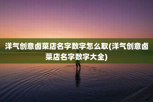 洋气创意卤菜店名字数字怎么取(洋气创意卤菜店名字数字大全)