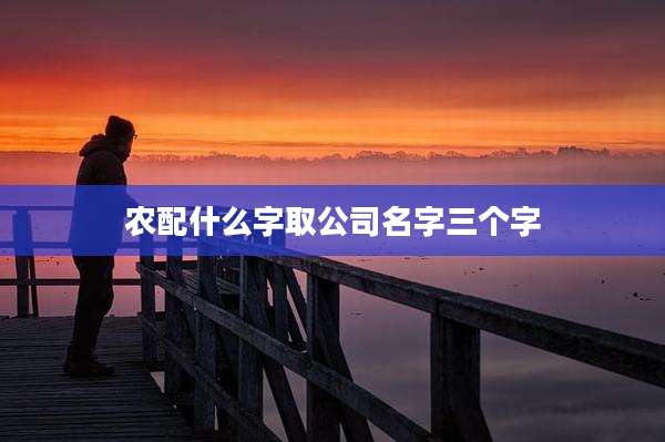农配什么字取公司名字三个字