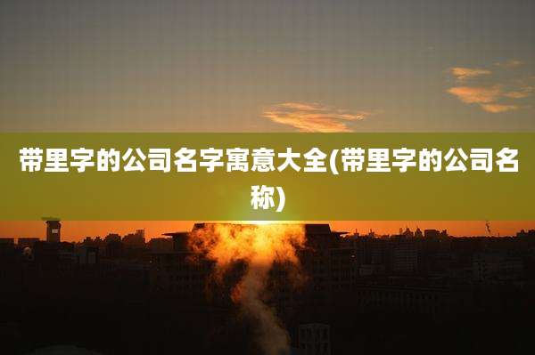 带里字的公司名字寓意大全(带里字的公司名称)