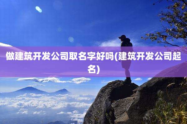 做建筑开发公司取名字好吗(建筑开发公司起名)