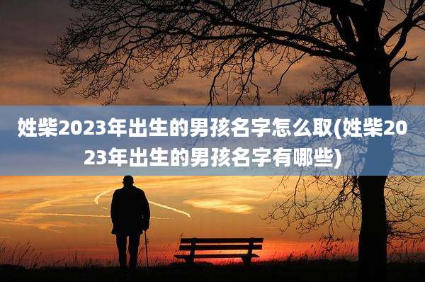 姓柴2023年出生的男孩名字怎么取(姓柴2023年出生的男孩名字有哪些)
