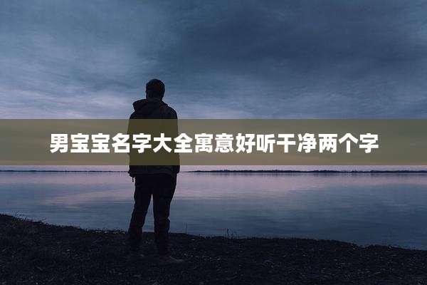 男宝宝名字大全寓意好听干净两个字