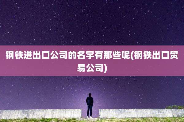 钢铁进出口公司的名字有那些呢(钢铁出口贸易公司)