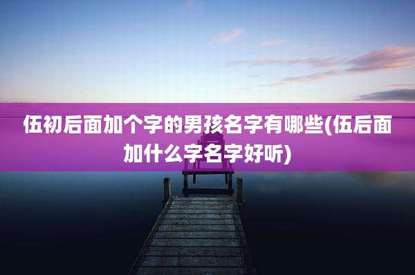 伍初后面加个字的男孩名字有哪些(伍后面加什么字名字好听)