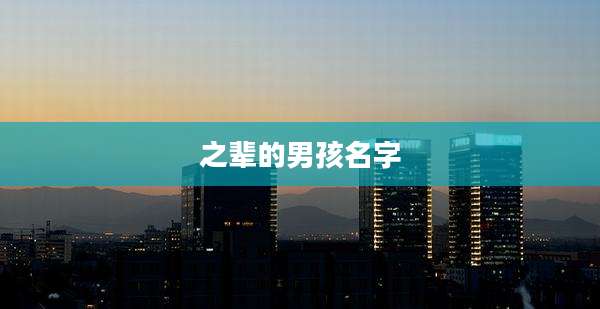 之辈的男孩名字