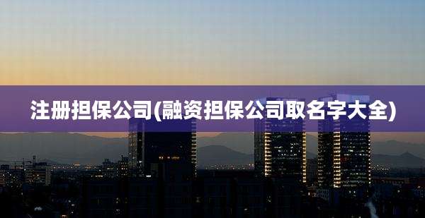 注册担保公司(融资担保公司取名字大全)