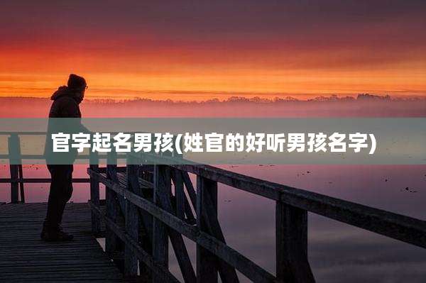 官字起名男孩(姓官的好听男孩名字)