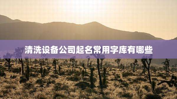 清洗设备公司起名常用字库有哪些
