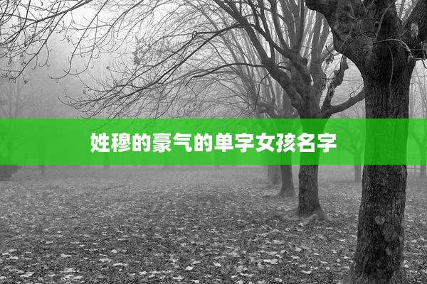 姓穆的豪气的单字女孩名字