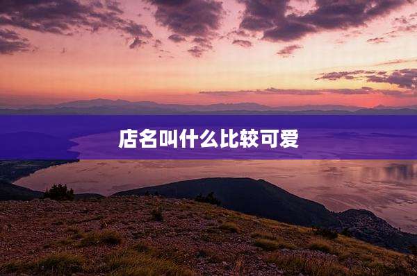 店名叫什么比较可爱