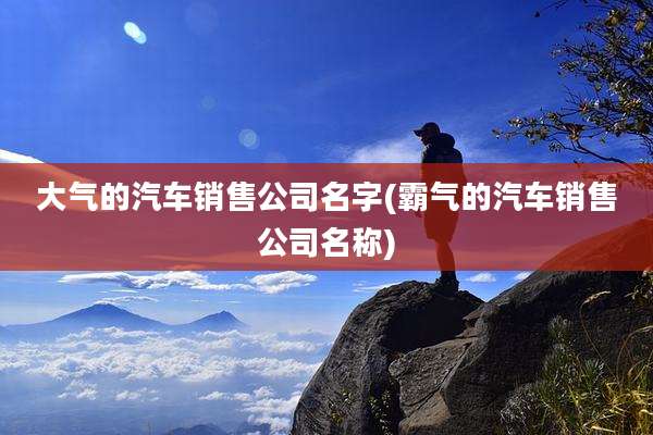 大气的汽车销售公司名字(霸气的汽车销售公司名称)