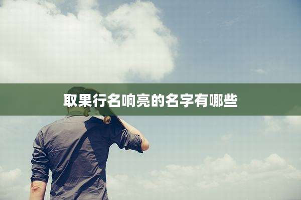 取果行名响亮的名字有哪些