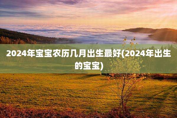 2024年宝宝农历几月出生最好(2024年出生的宝宝)
