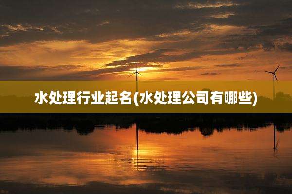 水处理行业起名(水处理公司有哪些)