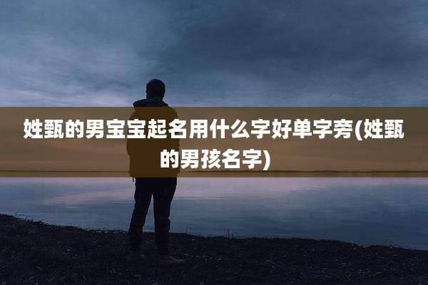 姓甄的男宝宝起名用什么字好单字旁(姓甄的男孩名字)