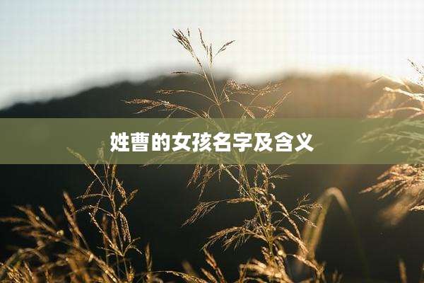 姓曹的女孩名字及含义