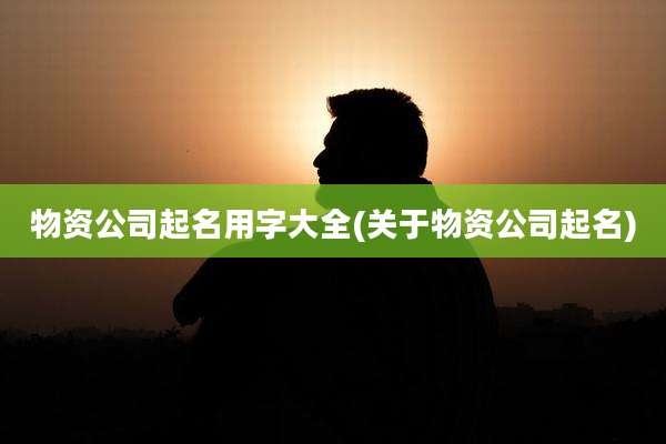 物资公司起名用字大全(关于物资公司起名)