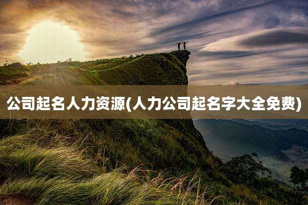 公司起名人力资源(人力公司起名字大全免费)